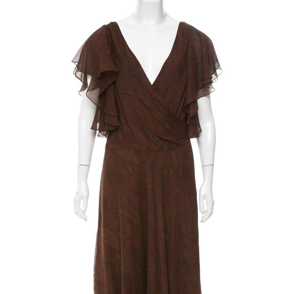 Ralph Lauren Black Label - Silk Paisley Print Dress - Picture 1 of 8